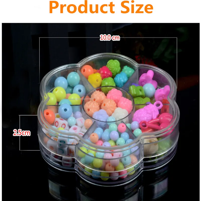 

7 Girds DIY Handmade Bead Toy For Children Beads Plum Blossom Box Set Building Kit Girl Weaving Bracelet Jewelry Making Toy Gift