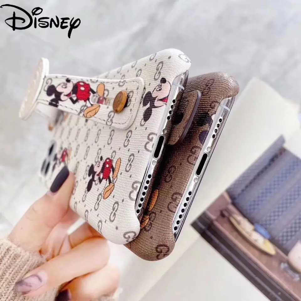 

Disney Lady Cartoon Cute Mickey Mobile Phone Case with Wristband for iPhone11/12promax /XS/XR /8/7p/se/12mini xr/xsmax 6s/6sp/7p