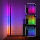 Светодиодная угловая напольная лампа RGB + CW, с дистанционным управлением, с регулировкой яркости, современное офисное украшение для спальни, цветная атмосферная лампа
