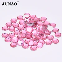 junao 3 6 8 10 mm light pink flatback round rhinestone round nai art acrylic strass glitter loose crystal stone for decoration