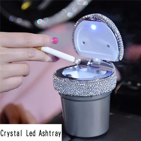 Car ashtray Блестящий хрустальный орнамент, подвеска для автомобиля, стразы для женщин и девочек, пепельница для автомобиля, держатель для телефона, чехол на руль, алмазная коробка для салфеток в автомобиле - Название цвета: Car ashtray