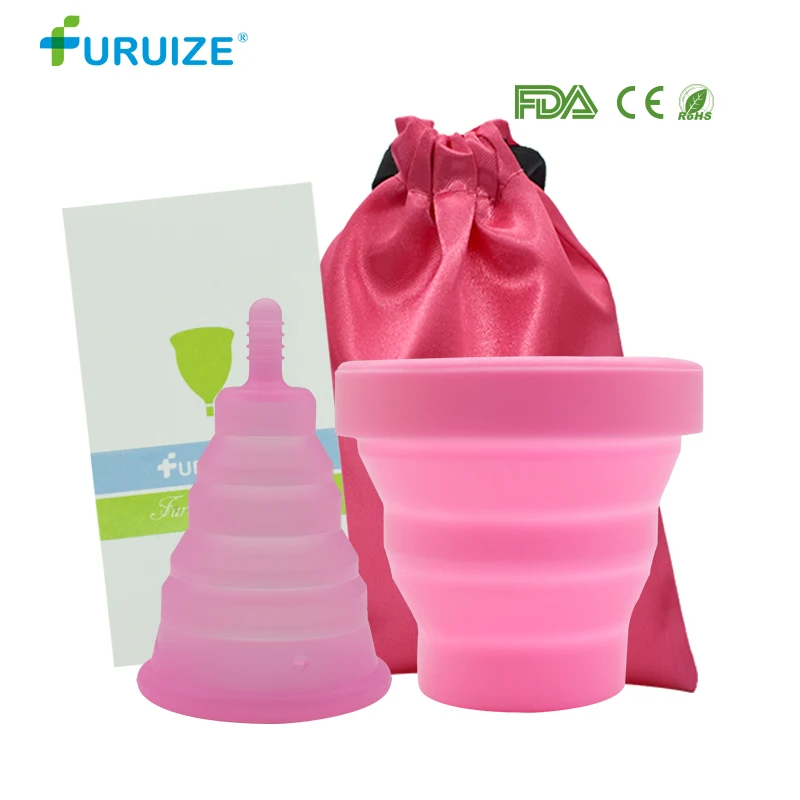 1sterilize-1Lady cup Новое поступление Складная менструальная чашка Copa с стерилизационной чашкой женская гигиеническая многоразовая Гибкая чистая Дамская чашка с тканевым мешком - Цвет: 1sterilize-1Lady cup