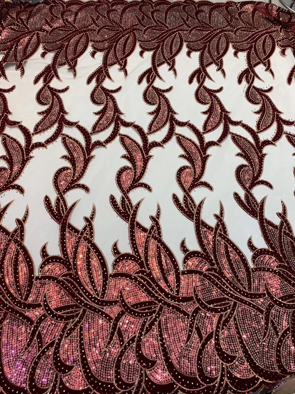 

Anna latest nigerian sequins lace fabric 2021 high quality embroidery with stones french net lace african velvet fabrics 5 yards