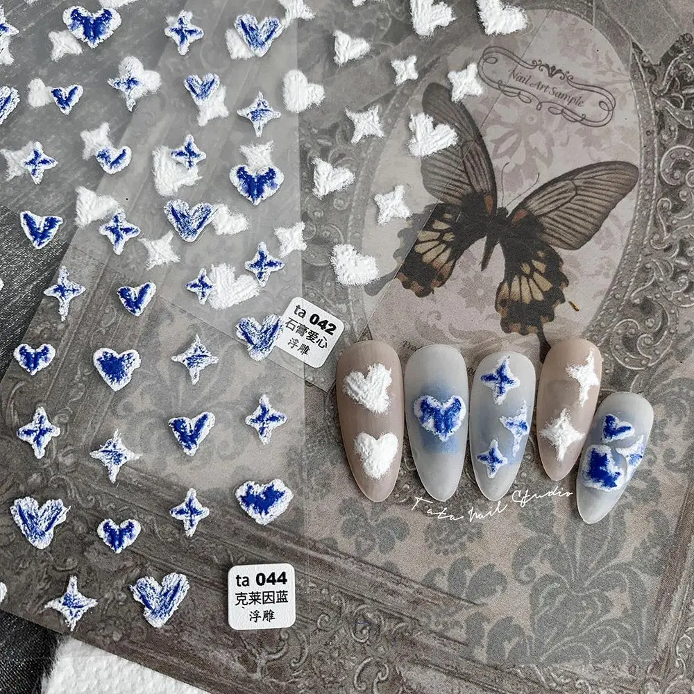 

Exquisite Plaster Love Nail Art Stickers Relief Charm Ultra-Thin Nail Stickers Flowers Star Fashion DIY Manicure Accessories