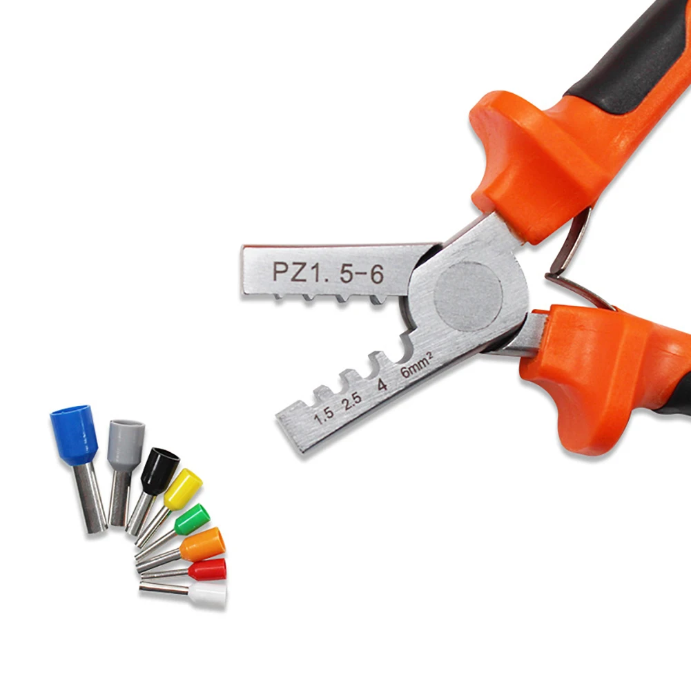 1pc Orange Crimper Plier Set Tubular terminal mini electrical pliers 1.5~6.0mm2 with 800 Wire Terminal Crimp Connector Insulated |
