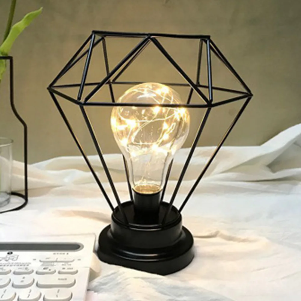 Спальня световая батарея питание прикроватный реквизит Led Diamond дети дома фестивальные декорации стол съемный медный провод ночник