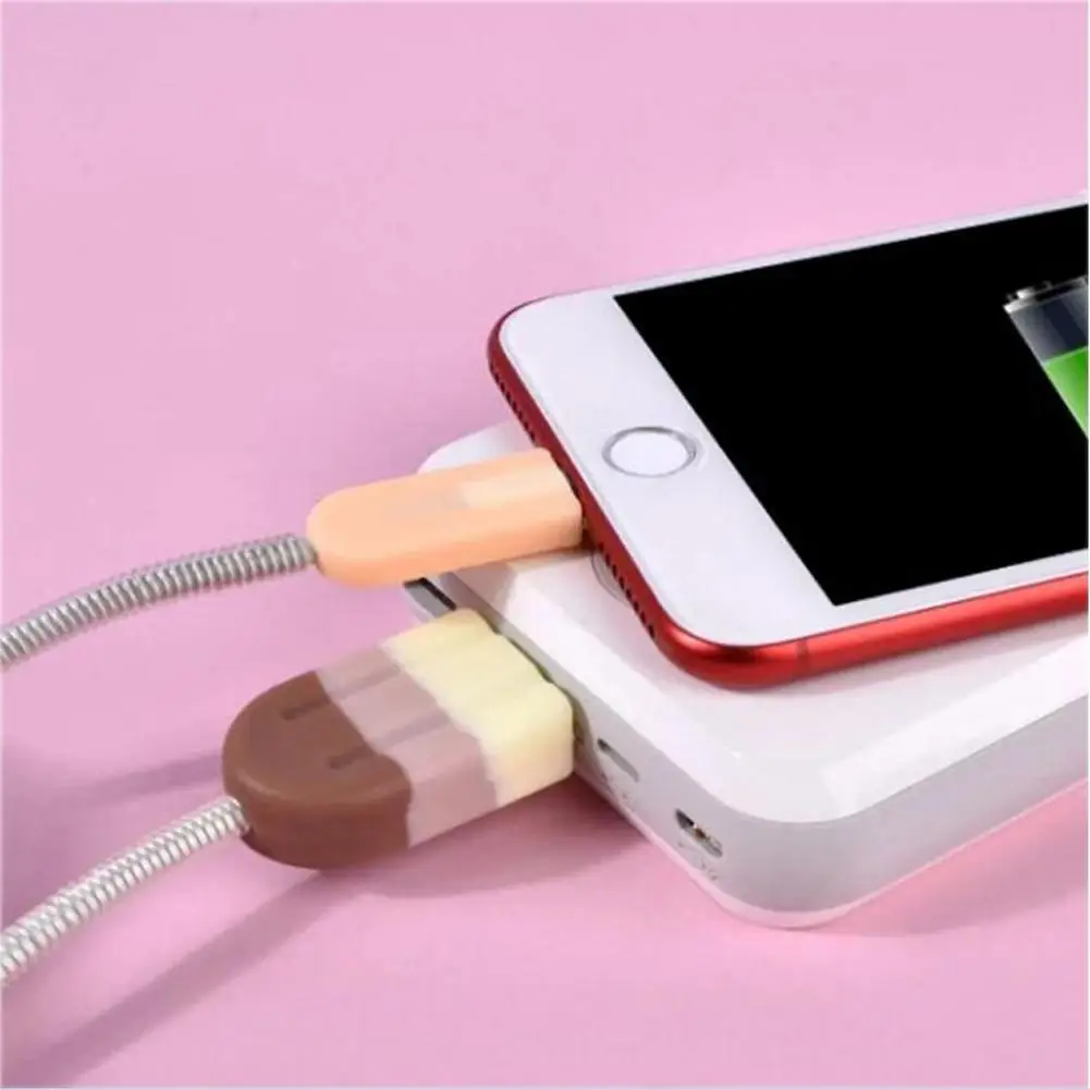 Милый защитный кабель для мороженого Iphone 5 6 7 8 защита шнура защитные рукава от usb