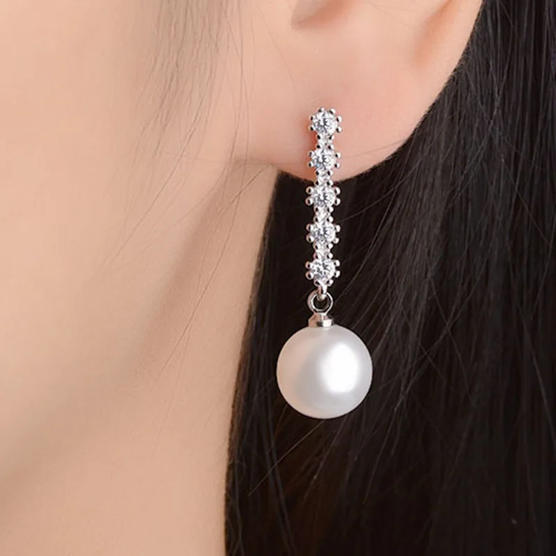 Модные женские Серьги серебряного цвета Длинные подвески снежинки циркониевые