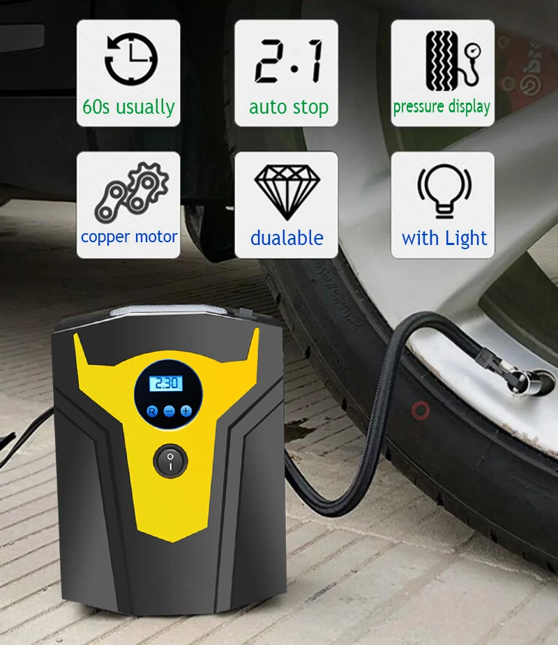 Автомобильный насос для шин компрессор автомобильного воздушного насоса 12 В