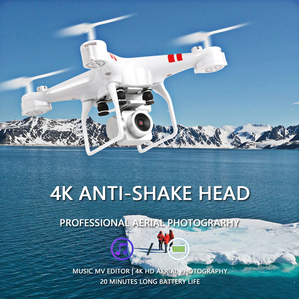 Новый Радиоуправляемый Дрон 4k камера HD RC самолет Wifi fpv с воздушным давлением