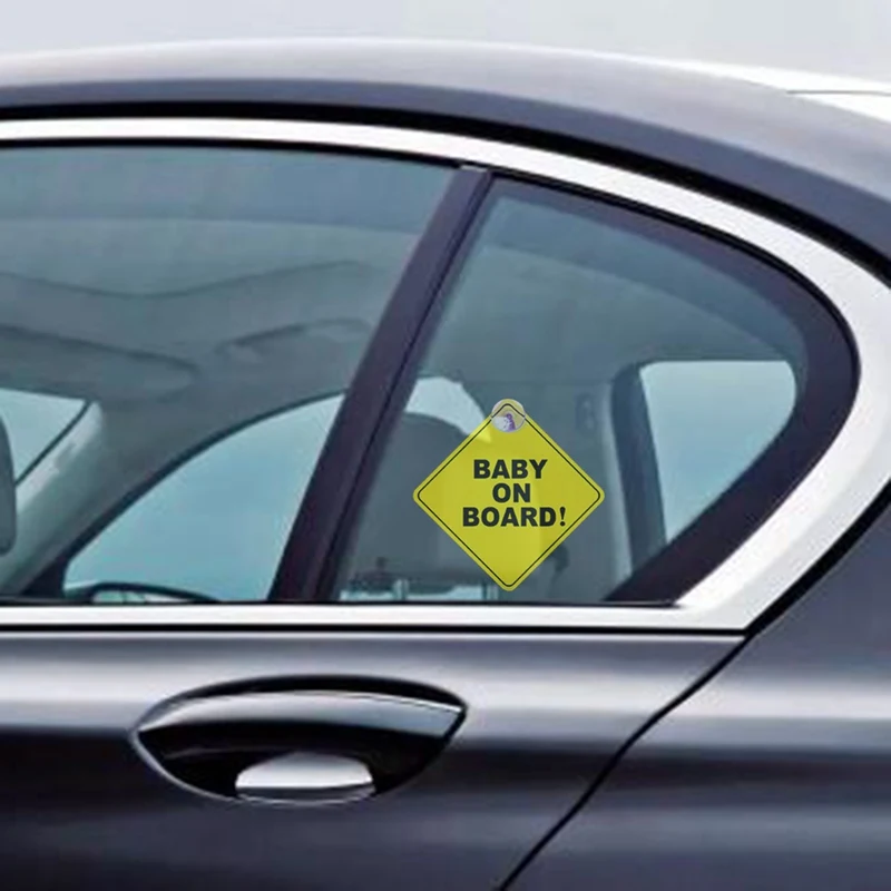 

Hot Sale Car Sticker Baby on Board Decal with Cover Scratches Waterproof Bumper Windshield Accessories PVC 12.5cm X 12.5cm