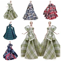 16 bjd clothes classic plaid floral wedding gown princess dress for barbie doll clothes vestido clothing 11 5 dolls accessory
