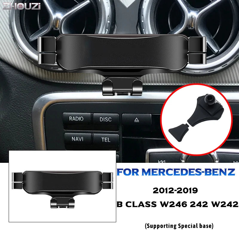 Car Mobile Phone Holder Air Vent Outlet Clip Stand GPS Gravity Bracket For Mercedes Benz B Class W246 W242 2012-2019 Accessories