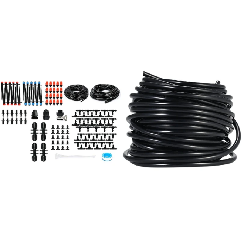 4 / 7Mm Sprinkler System Laying Tube Irrigation Pipe Black 20M With Greenhouse Drip Irrigation Kit
