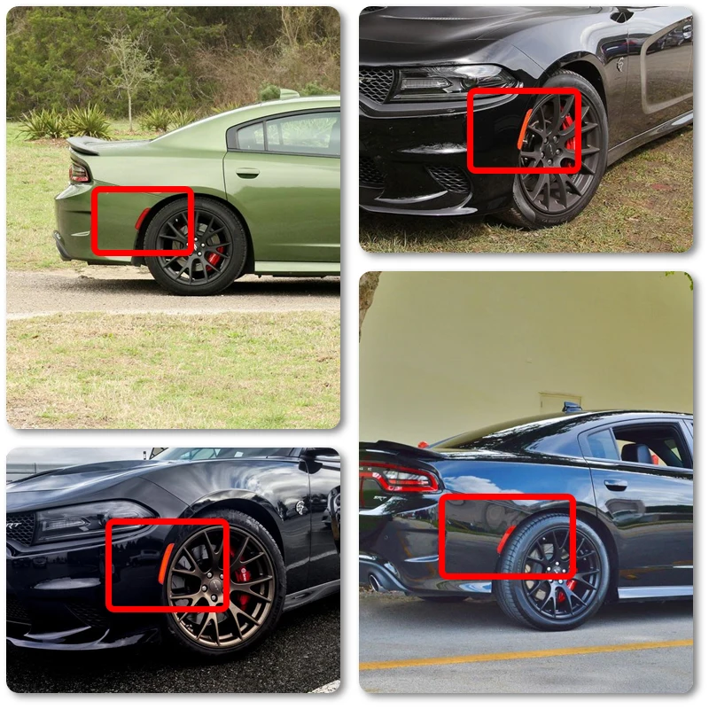 Копченый передний Янтарный задний красный светодиод Fender боковые габаритные огни