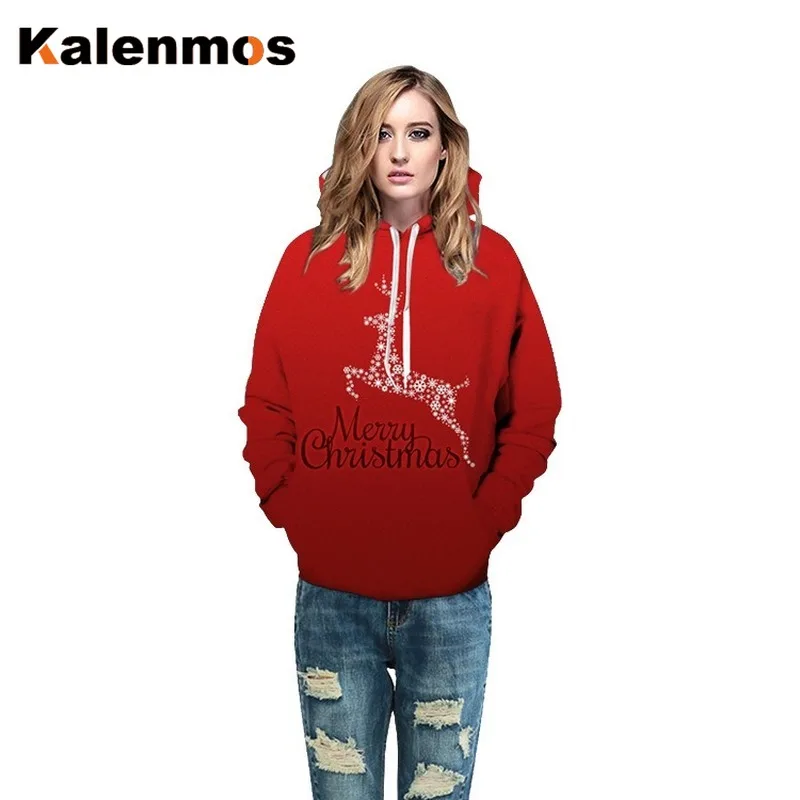 Пара рождественских толстовки для женщин и мужчин с принтом оленя повседневные