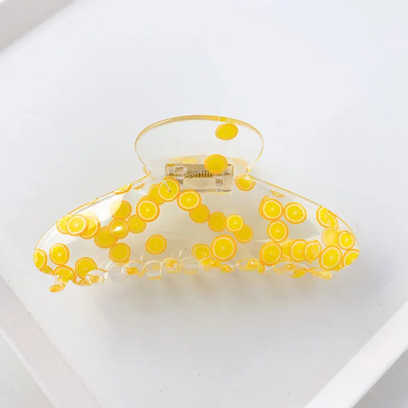 

Clear Acrylic Candy Color Fruit Hair Claws Crab Hair Clips Women Large Geometric Hairpins Barrettes Catch Clip Hair Accessories