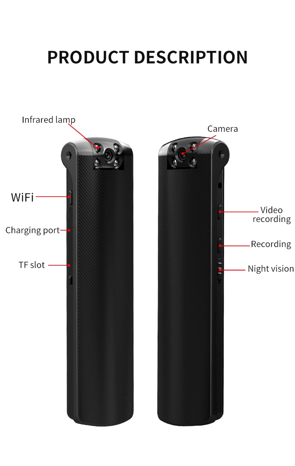 Небольшая портативная скрытая камера-Ручка Full HD 1080P Wi-Fi IP-камера с корпусом