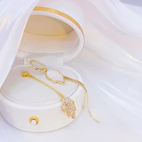ydl new asymmetry elegant leaves simple earrings personalized temperament bling zircon ear studs for women romantic jewelr