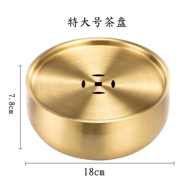 

Copper kungfu tea washing copper art tea tray Chinese style tea tray water bowl water washing simple small