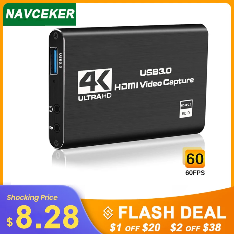 Устройство захвата видеокарты HDMI устройство для ПК PS4 игр в прямом эфире 4K 1080P HD VHS