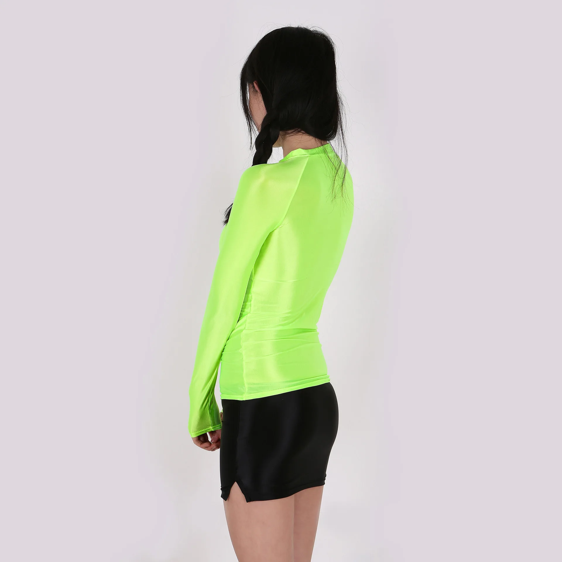 Женские сексуальные атласные глянцевые Прозрачные топы для йоги Блестящие