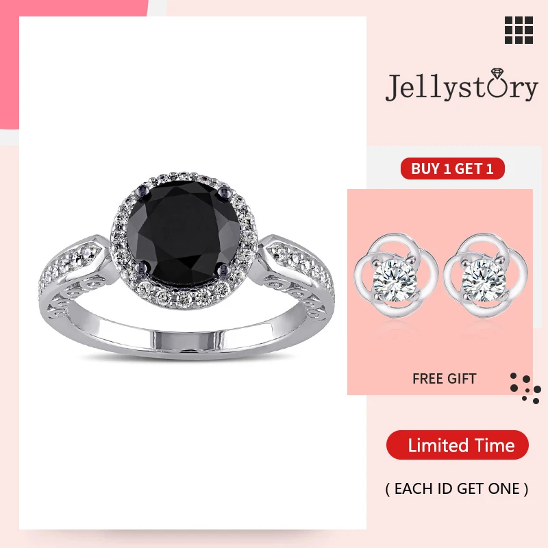 Классическое женское кольцо Jellystory с круглыми обсидиановыми драгоценными