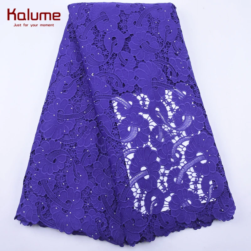 Kalume гипюровая кружевная ткань с вышивкой африканская камнем нигерийские