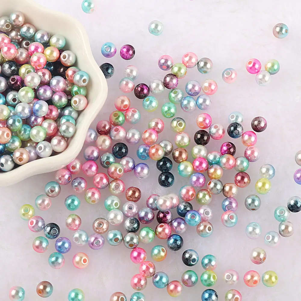 

12mm With Hole Imitation Pearl Beads 12pcs Round Plastic Spacer Bead for DIY Jewelry Making Findings Material E0820