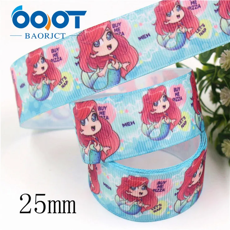 I-19906-2051 OOOT BAORJCT I-19906-2047, 25 мм, 10 ярдов мультфильм тепловой передачи печатных корсажные ленты, лук крышка DIY аксессуары украшения - Цвет: I-19906-2051