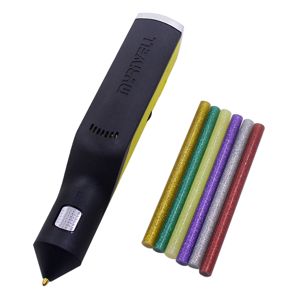 Myriwell Hot Melt Glue Gun 3D pen doodler Magic 3d printed USB Charging 6color stick Silk The Best Gift | Компьютеры и офис