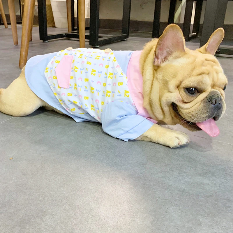 Хлопковая рубашка для собак одежда французского бульдога домашних животных на