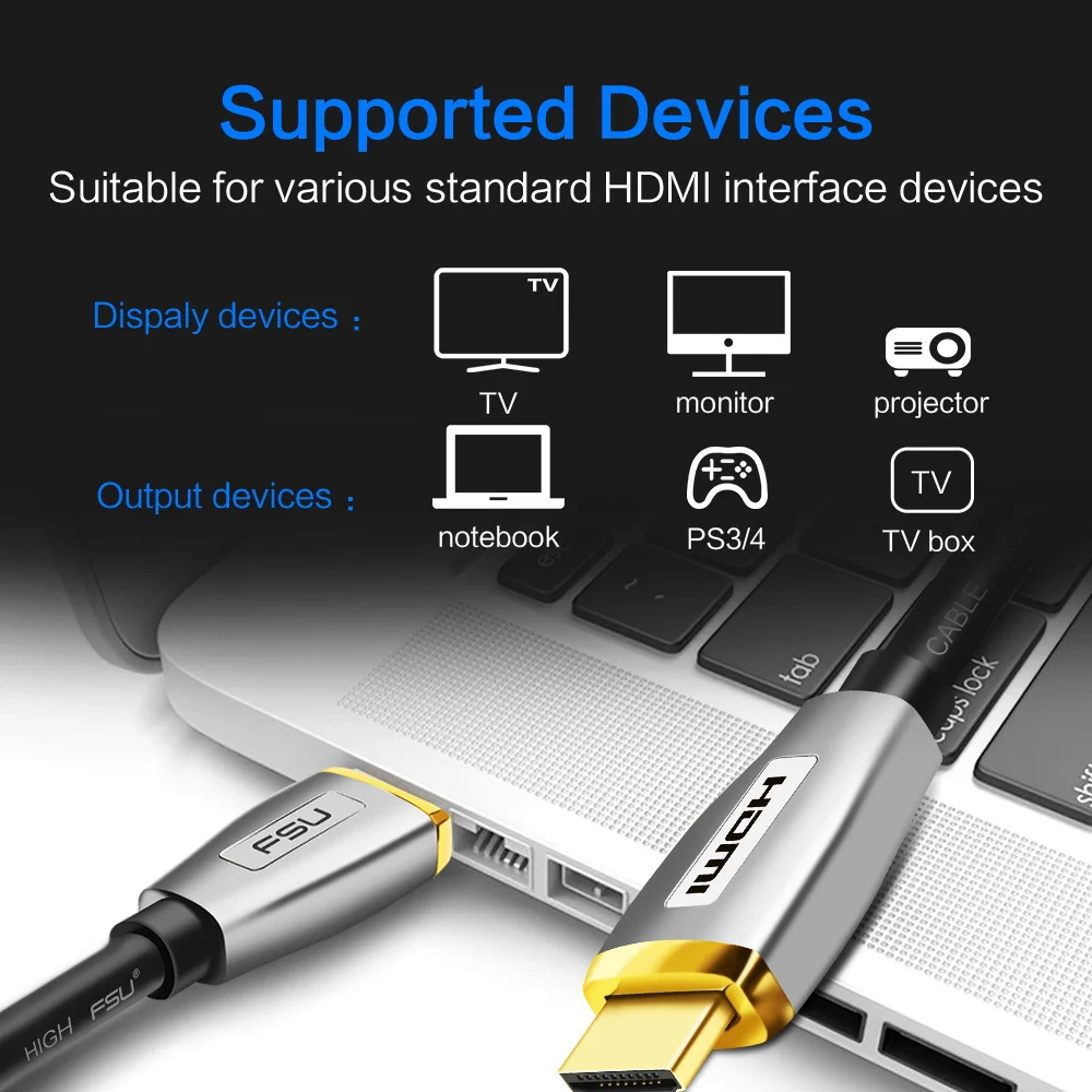 HDMI кабель 2 0 высокоскоростной Золотой штекер 3 м 5 для разветвителя переключателя