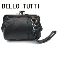 bello tutti women clutch bags short wallets genuine leather handbag female sheepskin coin change purse metal frame key card case