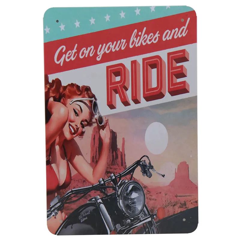 X 30X20 см тарелки Ride Girl Сексуальная Леди Ретро Металл Арт плакат табличка карта винтажная жестяная вывеска тарелка Бар Паб домашний гараж Настенный декор H50 - Цвет: X