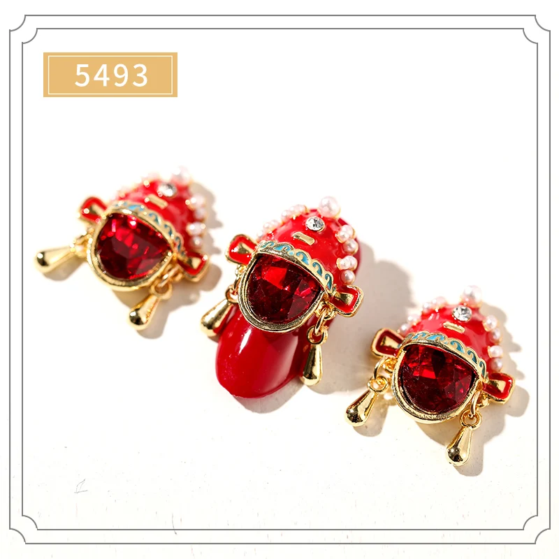 3pcs Chinese Design Drama Line Stone Nail Studs Nails Art Parts for Nail UV Gel Polish Decoration of Nail Accessories