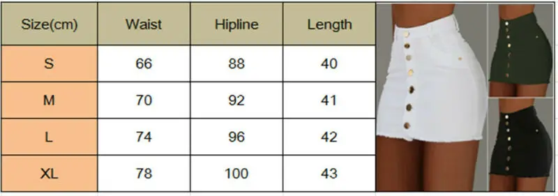 

Sexy Skirt Women New Arrival Strench High Waist Solid Skirt Summer Button Denim Short Mini Jeans Skirts Streetwear Clubwear