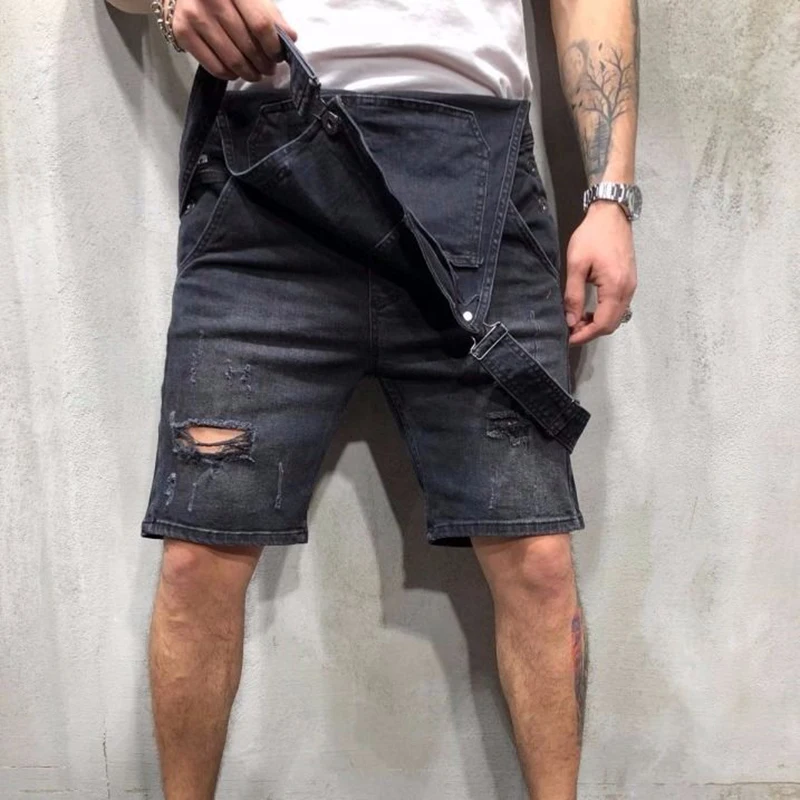 Джинсовый комбинезон мужской с карманами Повседневная Уличная одежда в стиле