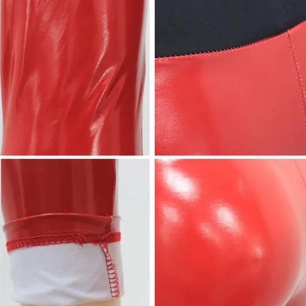 

Black Red Women Faux Leather Leggins High Waist Wet Look Shiny Push Up Leggings Clubwear Pants Trousers Slim Long Pencil Joggers