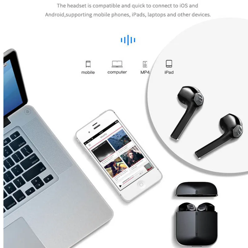 Оригинальные E8 Bluetooth наушники с сенсорным управлением отпечатков пальцев