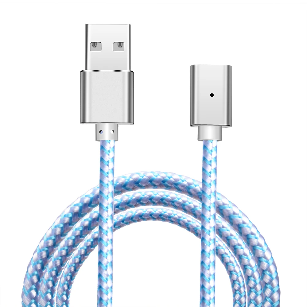 Micro USB Магнитный кабель Quick Charge 3.0A type C USB кабель телефонный кабель для быстрой зарядки Шнур для iphone samsung USB C кабель - Цвет: Only Cable Purple