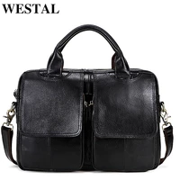 westal mens briefcases bags mens genuine leather laptop bag messenger bag men leather office bags for men document briefcases