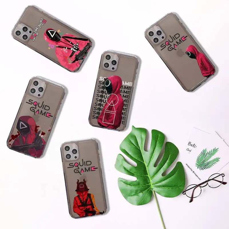 

squid game 456 067 tv series Phone Case Transparent for iPhone 7 8 11 12 se 2020 mini pro X XS XR MAX Plus
