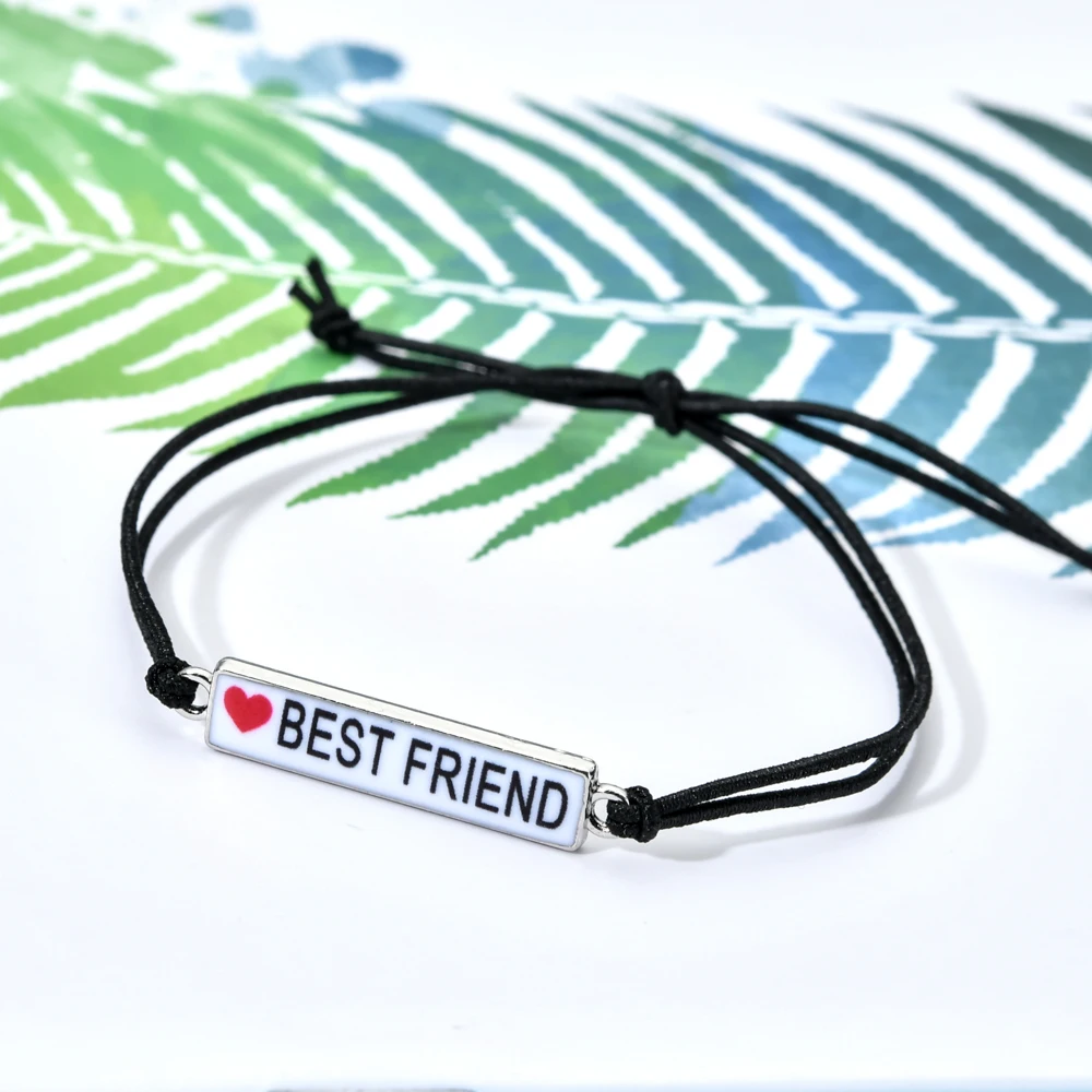 12 шт./лот эластичный браслет Best Friend Charm для женщин и девочек цветной хлопковый
