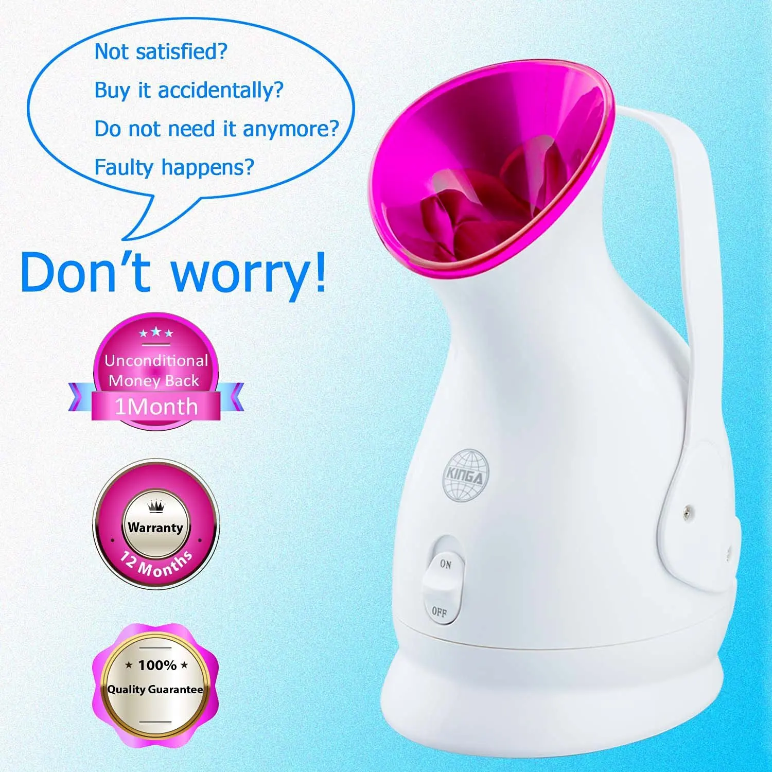 

Facial Face Steamer Large-capacity water tank 55ml Gentle and Deap cleaning face steamer Electric spa face steamer Whitening New
