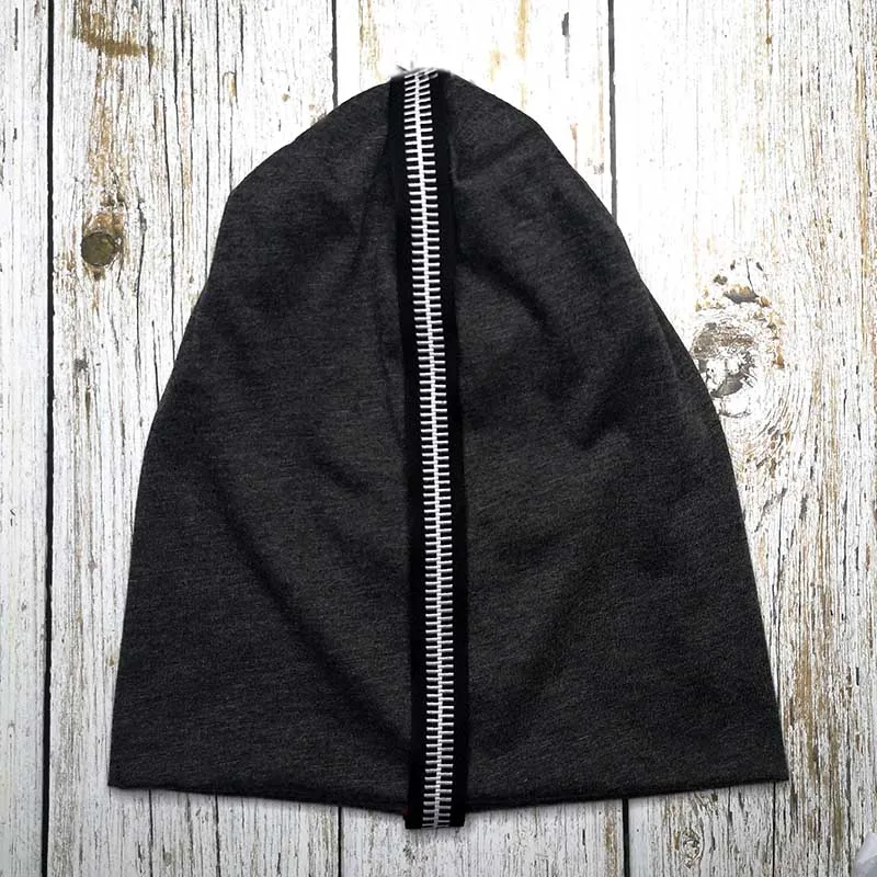 Women Black Slouchy Plain Cotton Beanies Hats For Winter Autumn Ladies Casual Zipper Oversize Female Hip Hop Skullies Caps |