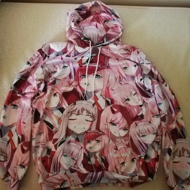 DARLING In The FRANKXX японское аниме толстовки для мужчин Zero два печати Забавные толстовки для женщин пуловер с капюшоном Cospalay Hoddies Youth