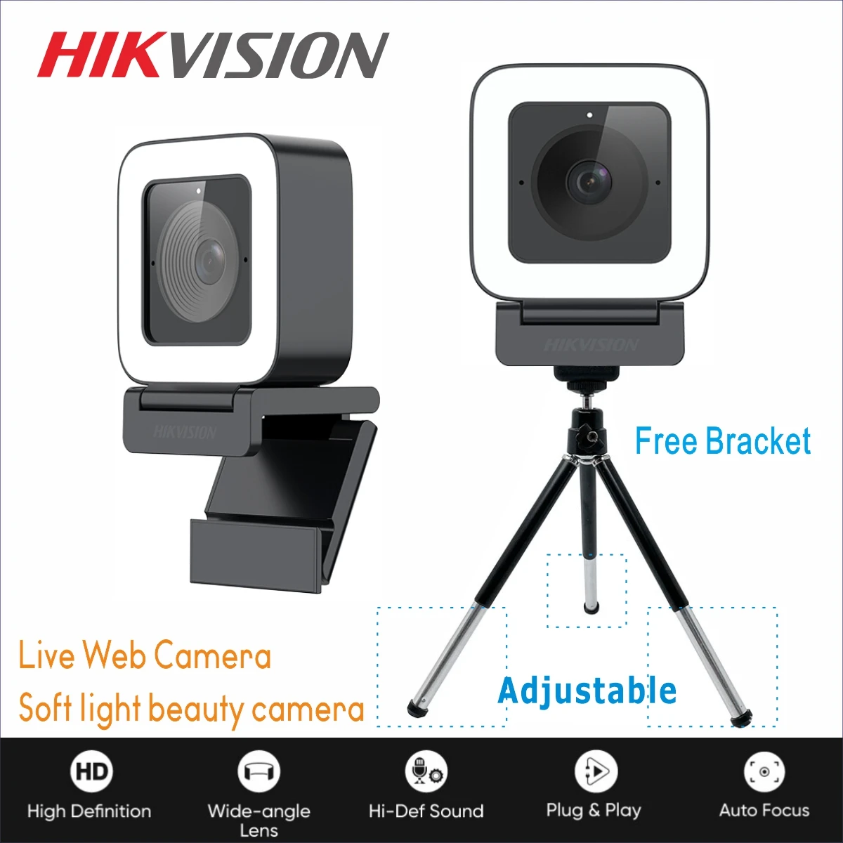 

Hikvision Webcam 1080P 4MP 8MP 4K DS-UL4 Web Camera With Microphone USB Web Camera Mini Camera Auto Focus AGC For YouTube Skype