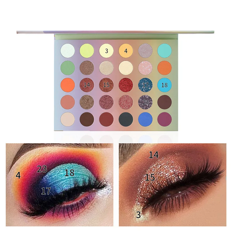 

Eyeshadow Glazed Glitter Colorful Shadows Eyeshadow Palette Pigment Make Up Powder Shiny Transparent Portable Cosmetics