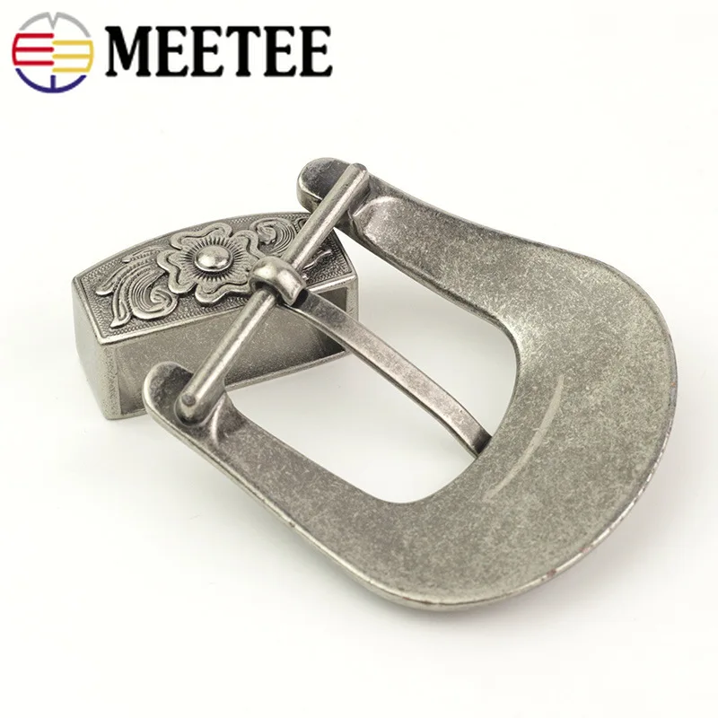 Meetee 1 набор(3 шт.) 38 мм Ретро три части пряжки ремня антитерверный металлический костюм булавка пряжка головка DIY кожевенное ремесло аксессуар YK057